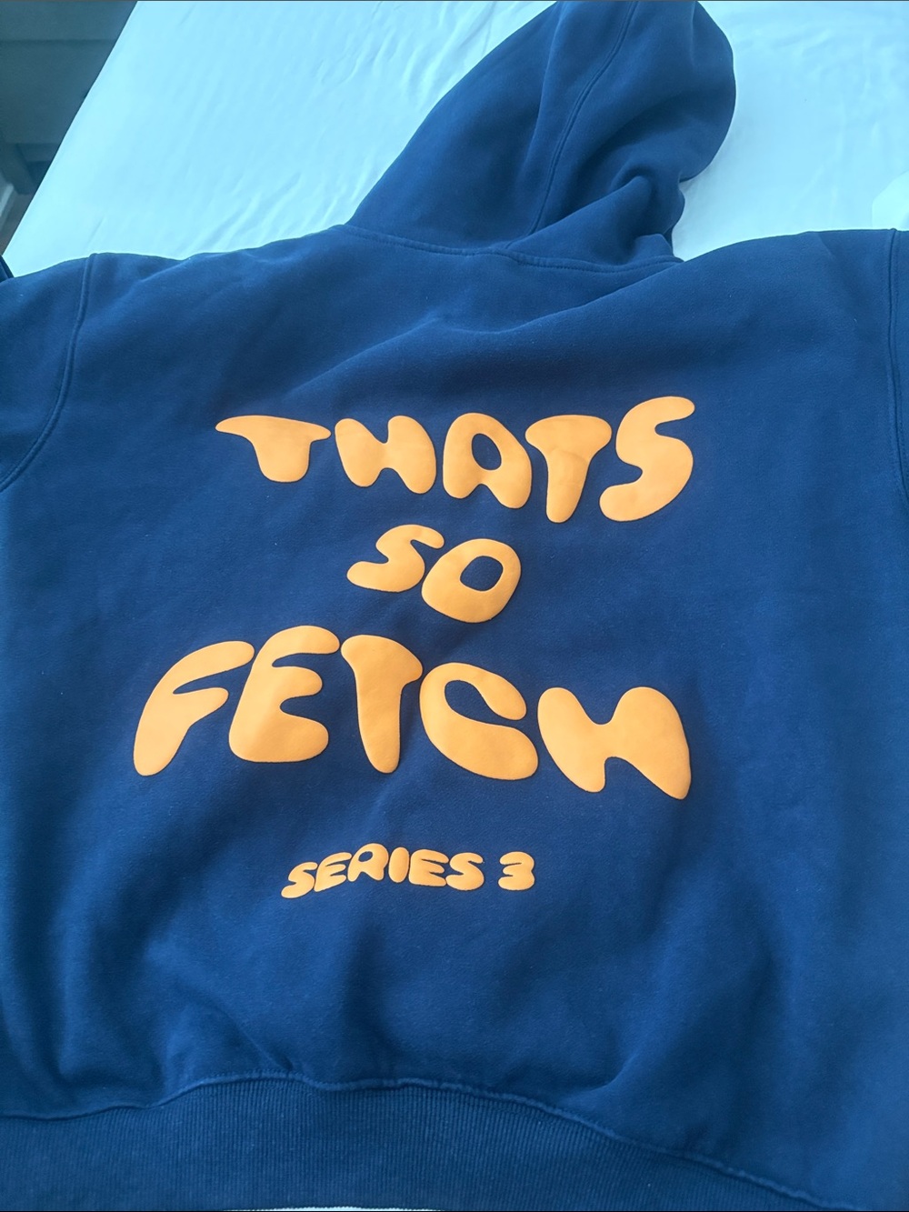 Navy Blue Hoodie & Sweatpants Set with Orange Script - Picture 4 of 4